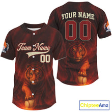 Load image into Gallery viewer, Flames Men's Baseball Jersey Custom Tiger Baseball Jersey For Newborns, Baseball Team NYN1259
