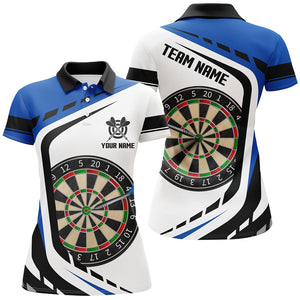 Personalized Dartboard Blue Jerseys Women Darts Polo Shirts Custom Darts Uniform For Team Player TDM1364