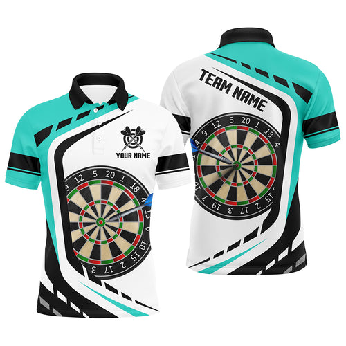 Personalized Dartboard Turquoise Jerseys Men Darts Polo Shirts Custom Darts Uniform For Team Player TDM1365