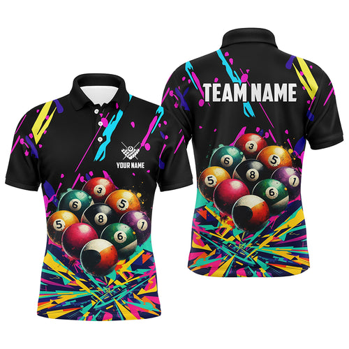 Personalized Colorful Billiard Balls 3D Printed Shirts For Men Custom Unique Billiard Apparel TDM1581