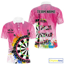 Load image into Gallery viewer, Funny Dartboards Colorful Paint Aim Shoot Swear Repeat Custom Men Darts Shirt, Dart Jerseys |Pink TDM4115