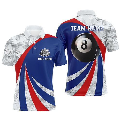 Personalized Red And Blue Jerseys 8 Ball Pool Men's Billiard Polo Shirts Custom Pool Jerseys Attire TDM1186