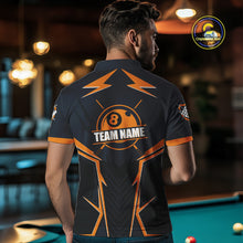 Load image into Gallery viewer, Billiard Jerseys For Men Custom Polo &amp; Quarter-Zip Billiard Team Shirts, 8 Ball Pool Shirt |Orange TDM3829