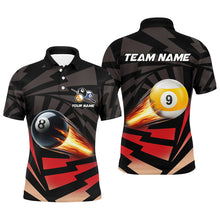 Load image into Gallery viewer, Personalized 8 Ball &amp; 9 Ball Light Fire Billiard Shirts For Men Custom Billiard Apparel Jerseys TDM1957