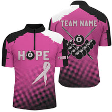 Load image into Gallery viewer, Breast Cancer Awareness Pink Ribbon Custom Men Billiard Shirts, 8 Ball Pool Pink Jerseys For Pooler TDM2421