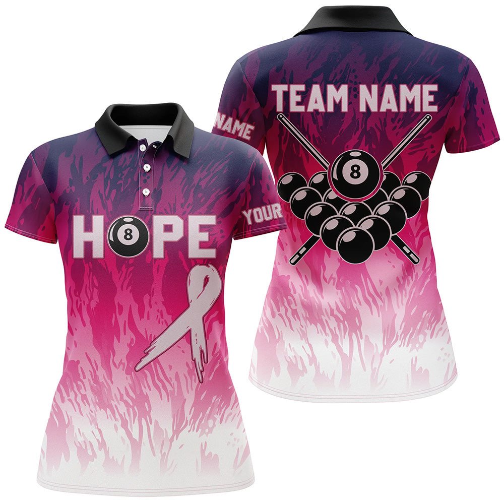 Pink Breast Cancer Awareness Custom Women Billiard Shirts, 8 Ball Pool Pink Jerseys For Pooler TDM2422
