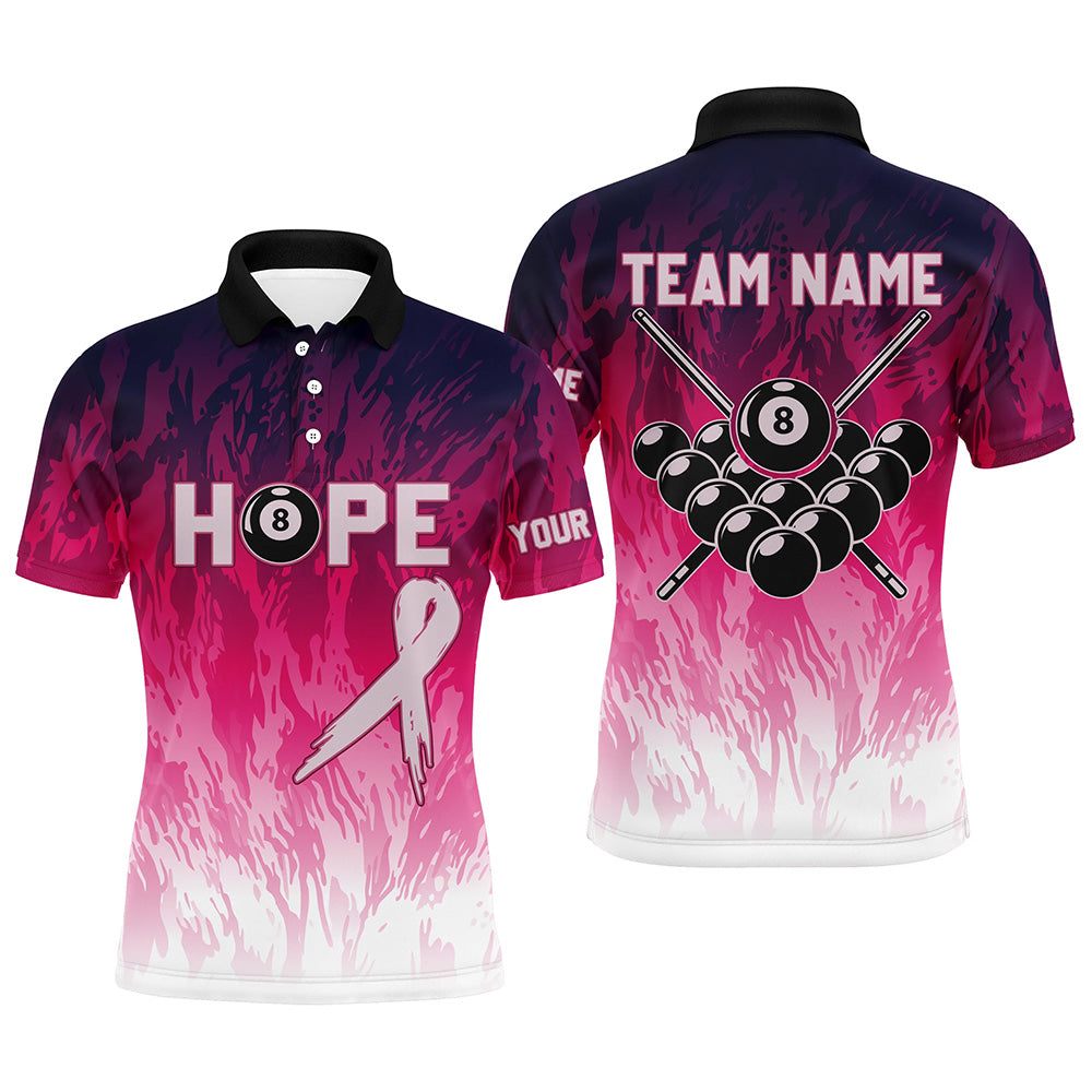 Pink Breast Cancer Awareness Custom Men Billiard Shirts, 8 Ball Pool Pink Jerseys For Pooler TDM2422