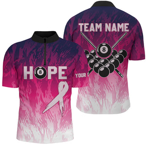 Pink Breast Cancer Awareness Custom Men Billiard Shirts, 8 Ball Pool Pink Jerseys For Pooler TDM2422