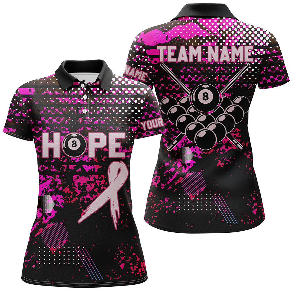 Breast Cancer Awareness Pink Camo Custom Women Billiard Shirts, 8 Ball Pool Pink Jerseys For Pooler TDM2423