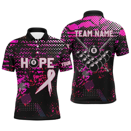 Breast Cancer Awareness Pink Camo Custom Men Billiard Shirts, 8 Ball Pool Pink Jerseys For Pooler TDM2423