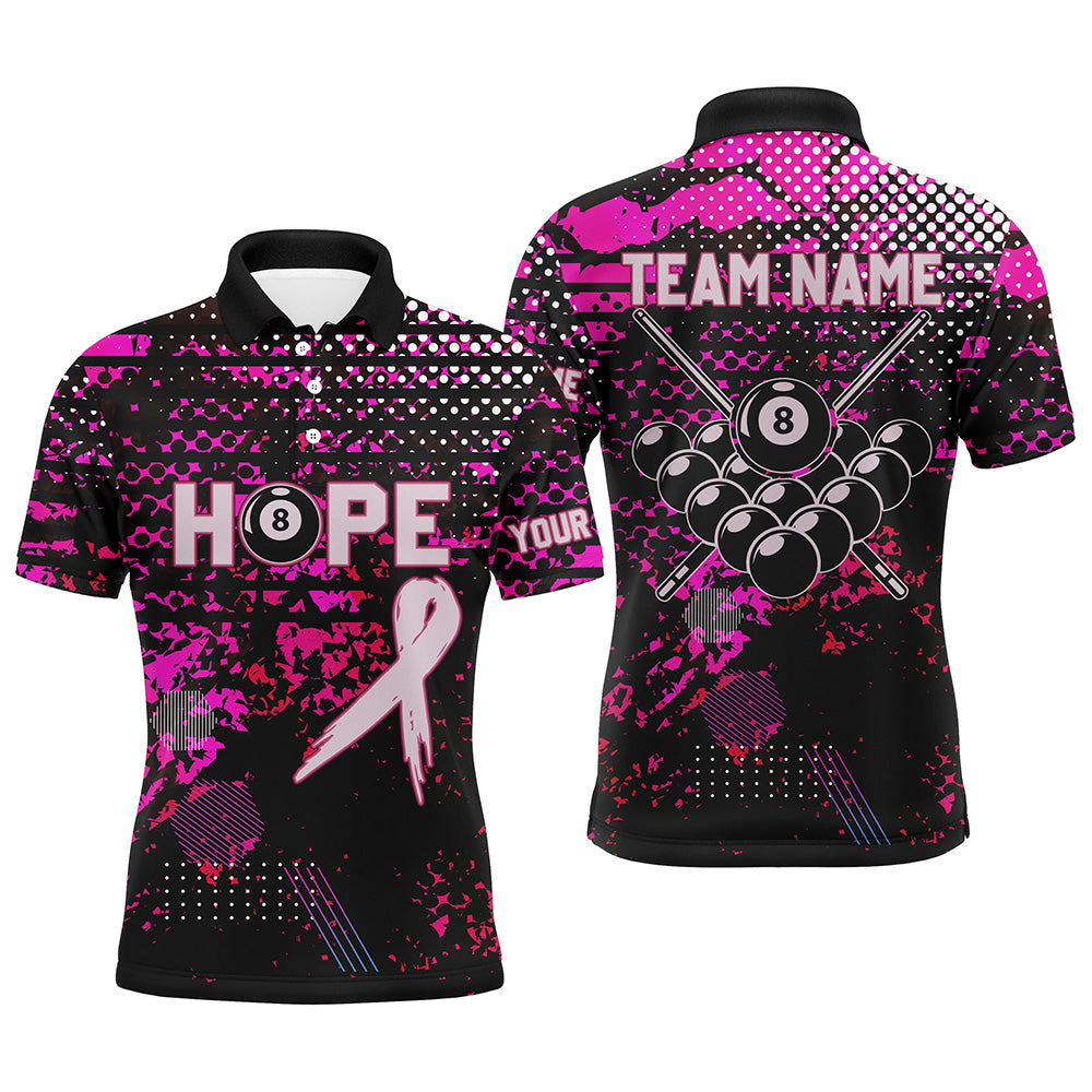Breast Cancer Awareness Pink Camo Custom Men Billiard Shirts, 8 Ball Pool Pink Jerseys For Pooler TDM2423