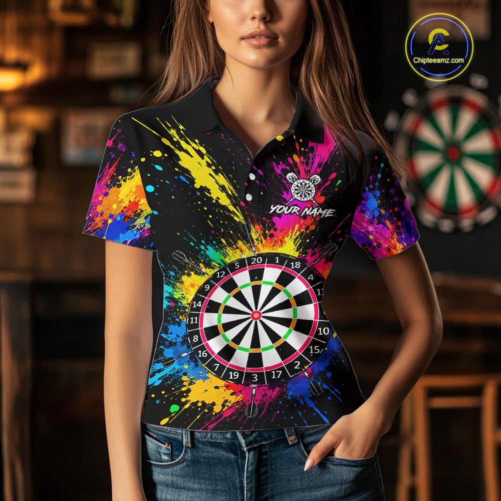 Colorful Aim Shoot Swear Reapeat Funny Darts Shirts For Women Custom Darts Team Jersey, Darts Gifts TDM7443
