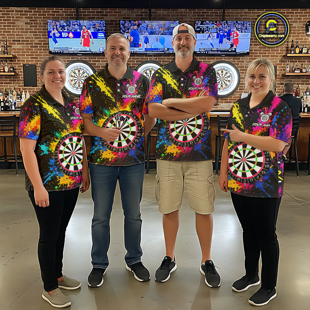 Colorful Aim Shoot Swear Reapeat Funny Darts Shirts For Men Custom Darts Team Jersey, Darts Gifts TDM7443