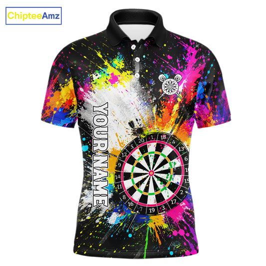 Funny Dartboards Colorful Paint Splash Darts Shirts For Men Custom Darts Team Jersey Darts Gifts TDM7445