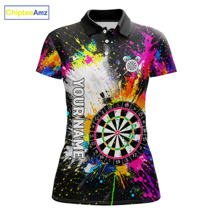Funny Dartboards Colorful Paint Splash Darts Shirts For Women Custom Darts Team Jersey Darts Gifts TDM7445