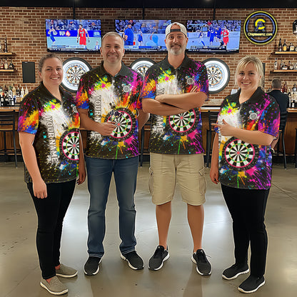 Funny Dartboards Colorful Paint Splash Darts Shirts For Men Custom Darts Team Jersey Darts Gifts TDM7445