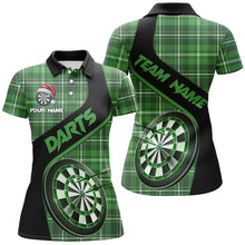 Load image into Gallery viewer, Personalized Green Plaid Pattern Christmas Dart Shirts For Women Custom Dart Team Jerseys Dart Gift TDM2901