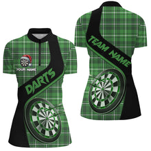 Load image into Gallery viewer, Personalized Green Plaid Pattern Christmas Dart Shirts For Women Custom Dart Team Jerseys Dart Gift TDM2901