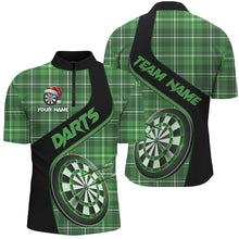 Load image into Gallery viewer, Personalized Green Plaid Pattern Christmas Dart Shirts For Men Custom Dart Team Jerseys Dart Gift TDM2901