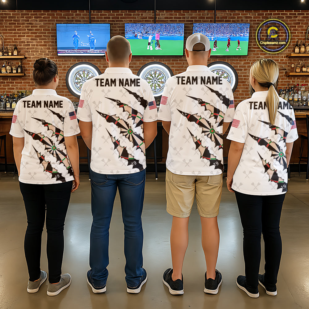 Personalized Scratch Darts Shirt For Women Custom Darts Jersey Team Polo & Quarter Zip |White TDM5867