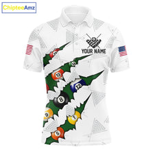 Load image into Gallery viewer, Personalized Scratch 8 Ball Billiard Shirt For Men Custom Pool Jersey, Billiard Team Shirt |Green TDM5869