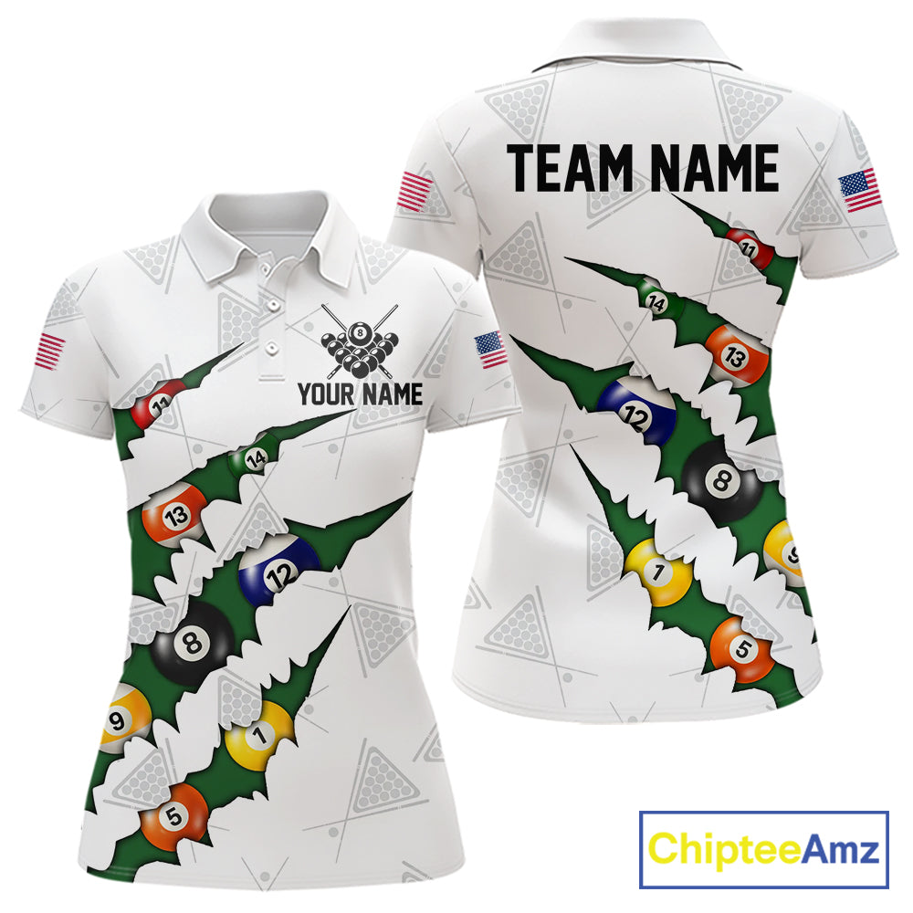 Personalized Scratch 8 Ball Billiard Shirt For Women Custom Pool Jersey, Billiard Team Shirt |Green TDM5869
