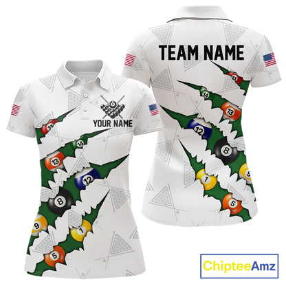 Personalized Scratch 8 Ball Billiard Shirt For Women Custom Pool Jersey, Billiard Team Shirt |Green TDM5869