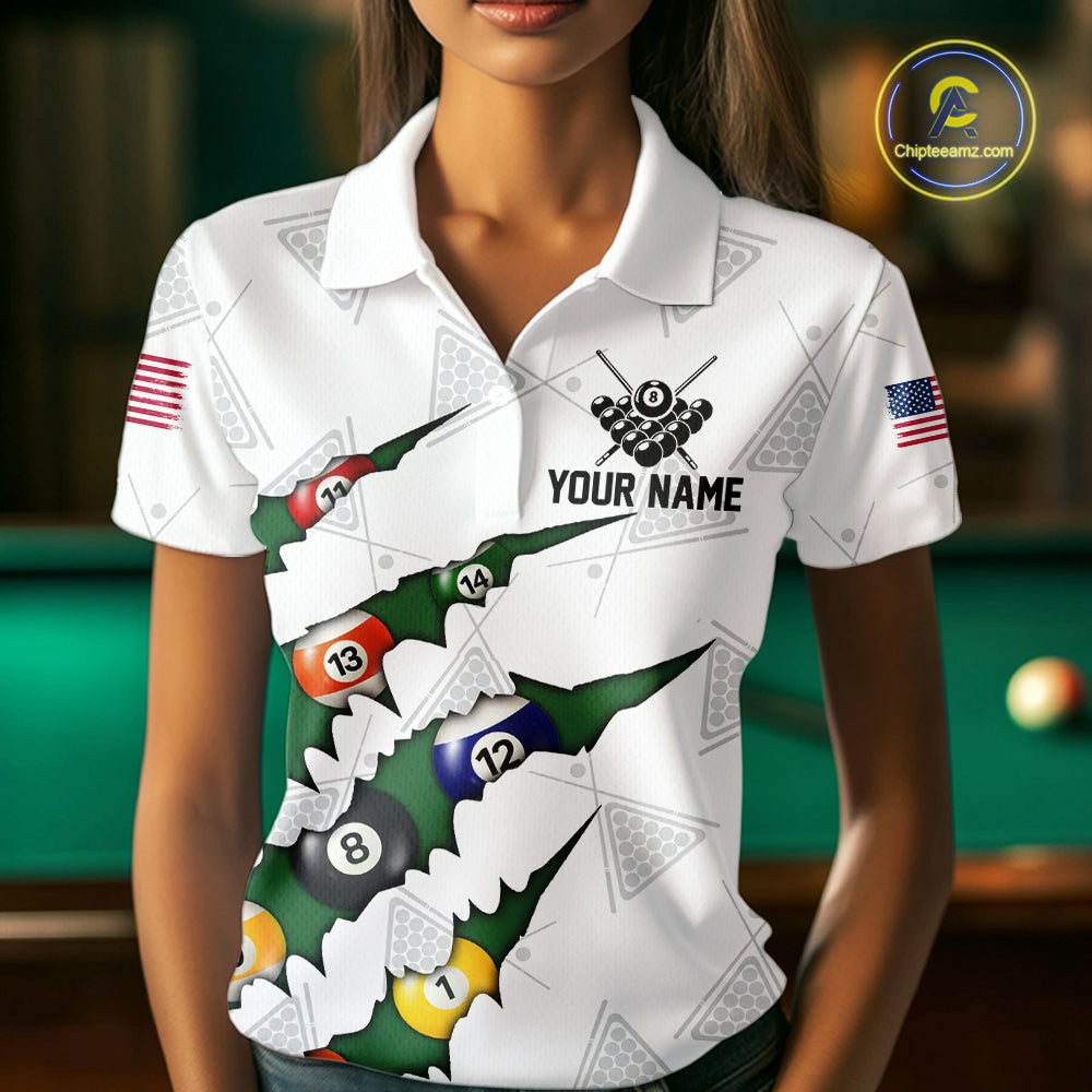 Personalized Scratch 8 Ball Billiard Shirt For Women Custom Pool Jersey, Billiard Team Shirt |Green TDM5869