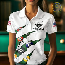 Load image into Gallery viewer, Personalized Scratch 8 Ball Billiard Shirt For Women Custom Pool Jersey, Billiard Team Shirt |Green TDM5869