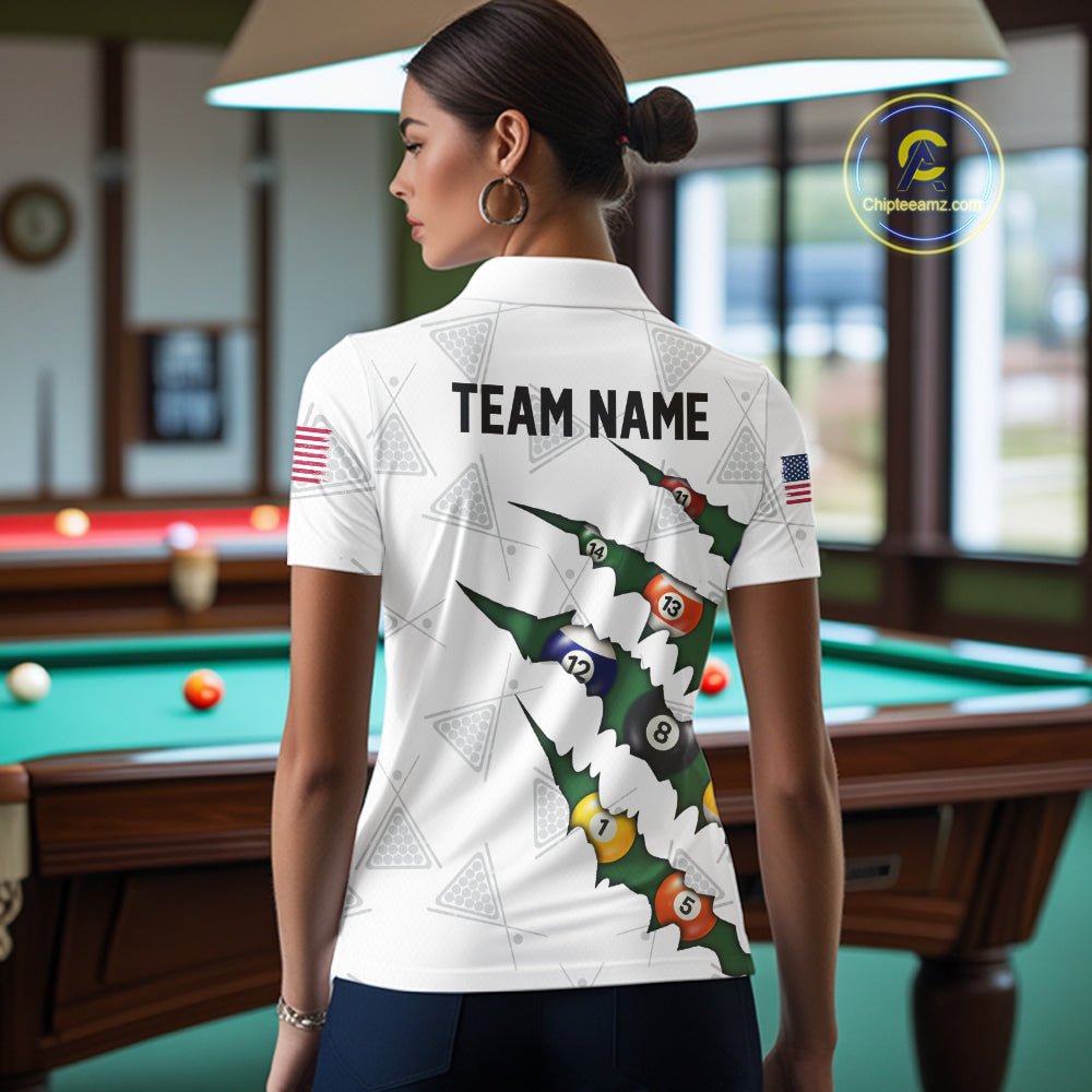 Personalized Scratch 8 Ball Billiard Shirt For Women Custom Pool Jersey, Billiard Team Shirt |Green TDM5869