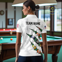 Load image into Gallery viewer, Personalized Scratch 8 Ball Billiard Shirt For Women Custom Pool Jersey, Billiard Team Shirt |Green TDM5869