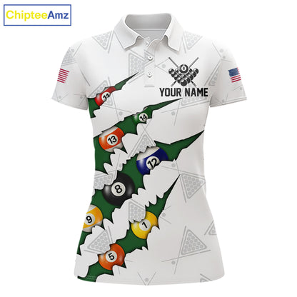 Personalized Scratch 8 Ball Billiard Shirt For Women Custom Pool Jersey, Billiard Team Shirt |Green TDM5869