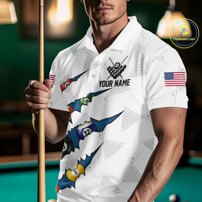 Personalized Scratch 8 Ball Billiard Shirt For Men Custom Pool Jersey, Billiard Team Shirt |Blue TDM5870