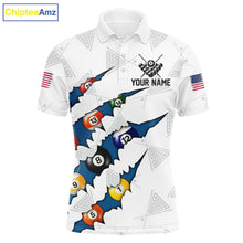 Load image into Gallery viewer, Personalized Scratch 8 Ball Billiard Shirt For Men Custom Pool Jersey, Billiard Team Shirt |Blue TDM5870