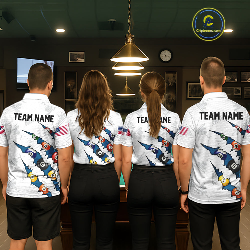 Personalized Scratch 8 Ball Billiard Shirt For Men Custom Pool Jersey, Billiard Team Shirt |Blue TDM5870