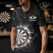 Load image into Gallery viewer, Custom Dartboard Thunder Lightning Dart Shirts For Men | Darts Polo &amp; 1/4 Zip Team Jerseys TDM3961