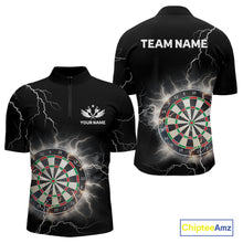 Load image into Gallery viewer, Custom Dartboard Thunder Lightning Dart Shirts For Men | Darts Polo &amp; 1/4 Zip Team Jerseys TDM3961