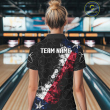Load image into Gallery viewer, Custom Texas Flag Smoke Bowling Shirts For Women, Patriotic Texas Bowling Team Jersey Polo &amp; 1/4 Zip TDM6474