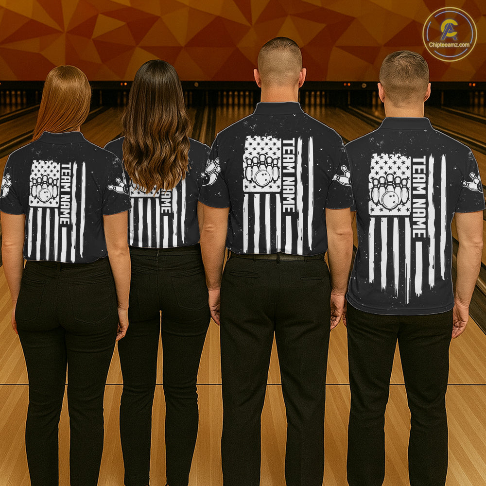 Personalized Smoke Puerto Rico US Flag Bowling Shirt For Men Custom Patriotic Bowling Team Jersey TDM7448