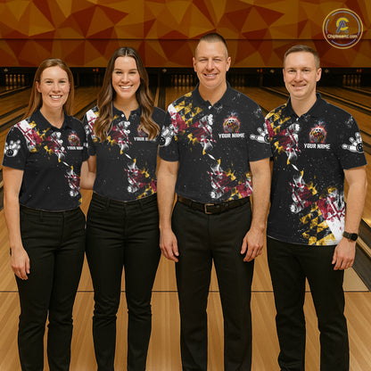 Personalized Maryland Flag Smoke Bowling Shirt For Men Custom Patriotic Bowling Team Jersey TDM7450