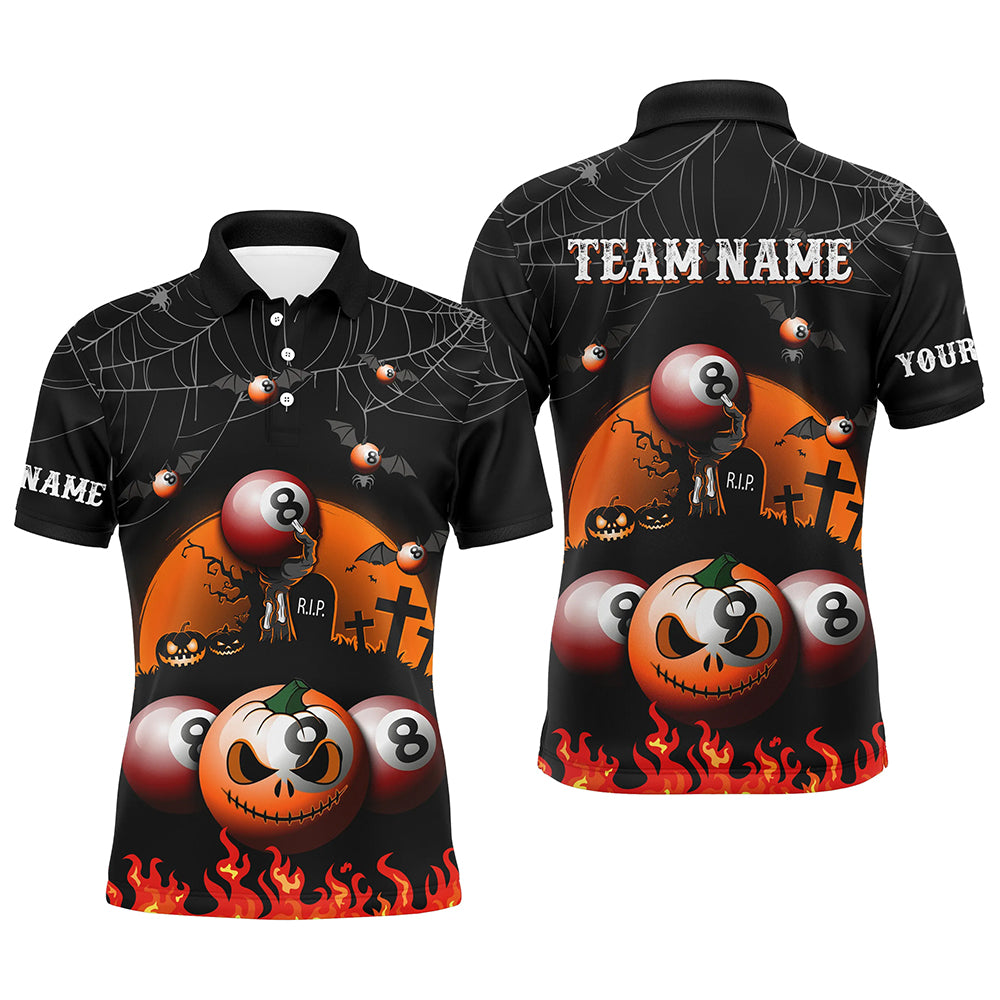 Personalized Billiard Halloween 3D Printed Men Polo Shirts Best Custom Halloween Gifts TDM0299
