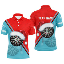 Load image into Gallery viewer, Red Blue Santa Darts Board Christmas Men Darts Polo &amp; Quarter-Zip Shirts Custom Dart Jerseys Gift TDM2915