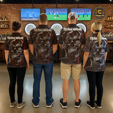 Load image into Gallery viewer, Personalized Skull Black Grunge Darts Polo &amp; Quarter Zip For Women Custom Darts Team Jersey |Red TDM5378