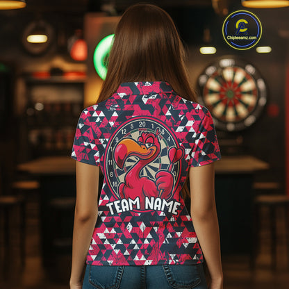 Funny Geometric Grunge Flamingo Dart Shirts For Women Custom Darts Jerseys Outfits, Darts Gifts TDM3963