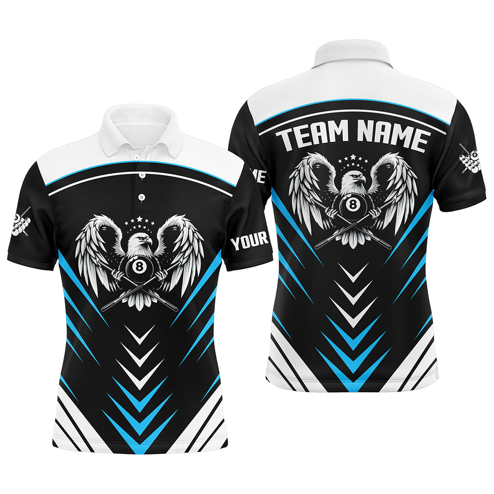 Personalized 8 Ball Pool Eagle Sport Jerseys For Men Best Billiard Tournament Team Shirts | Blue TDM2448