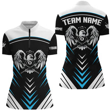 Load image into Gallery viewer, Personalized 8 Ball Pool Eagle Sport Jerseys For Women Best Billiard Tournament Team Shirts | Blue TDM2448