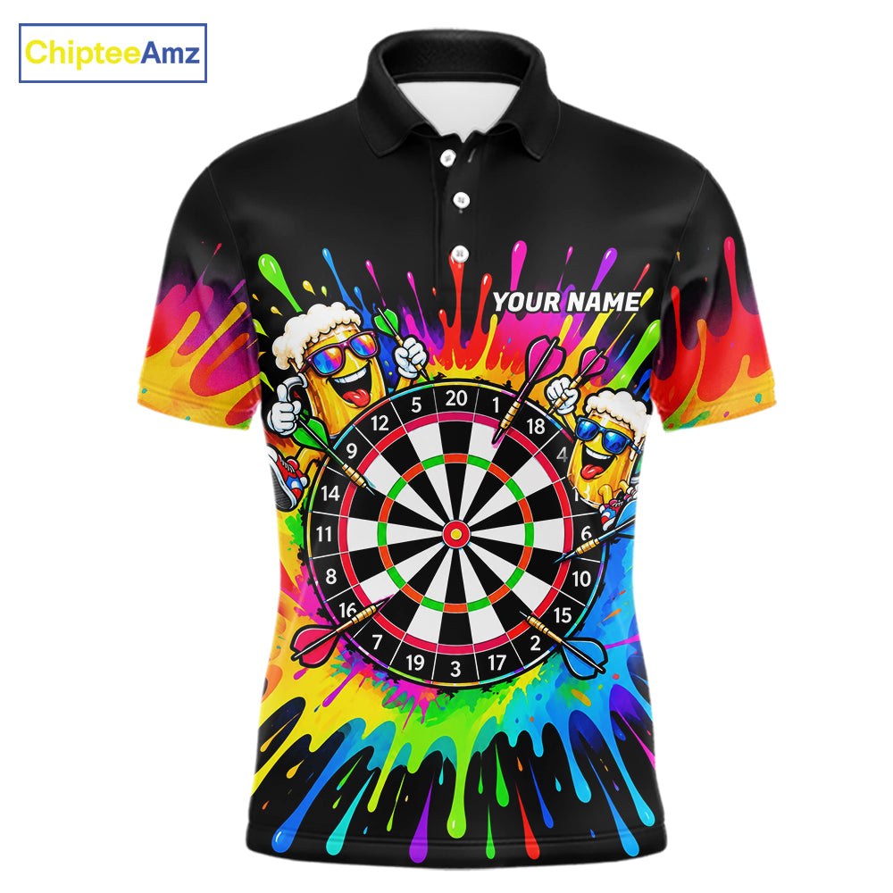 Personalized Colorful Beer Darts Jersey Aim Shoot Swear Repeat Darts Team Shirt For Men Dart Gift TDM7782