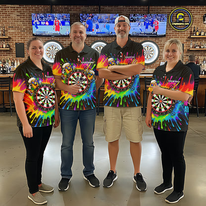 Personalized Colorful Beer Darts Jersey Aim Shoot Swear Repeat Darts Team Shirt For Women Dart Gift TDM7782