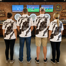 Load image into Gallery viewer, Personalized Skull White Grunge Darts Polo And Quarter-Zip Shirts For Men Custom Dart Team Jerseys TDM2922