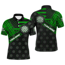 Load image into Gallery viewer, Green Darts Christmas American Flag Pattern Custom Dart Shirts For Men Xmas Dart Jerseys Dart Gift TDM3169